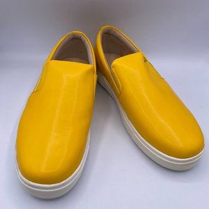 Yellow Flat Low Heel Round Toe Slip On Casual Shoe